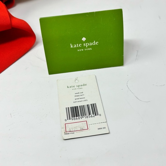 KATE SPADE Women’s Beige Red POINT BREEZE Coal Straw Tote Bag Large Bow 12” X 8” - Picture 13 of 13